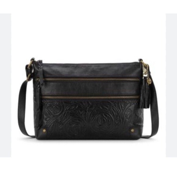 The Sak‎ Collective Lance Black Embossed Leather Crossbody Bag - Picture 1 of 11